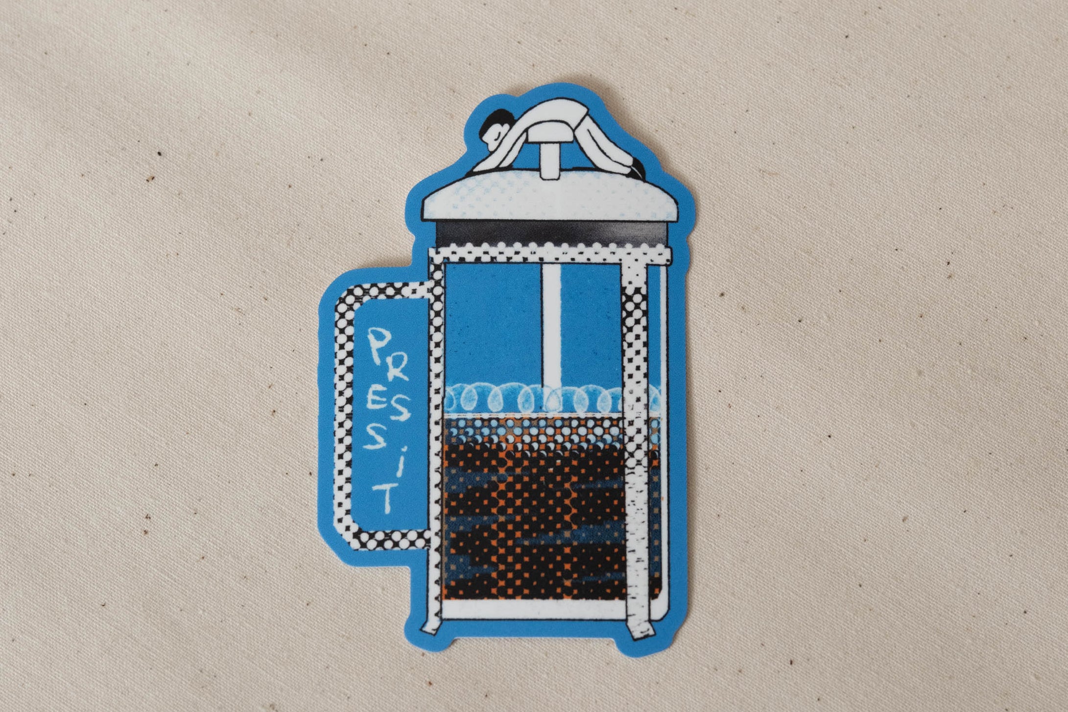 French Press - Coffee Lover - Sticker 2.5"