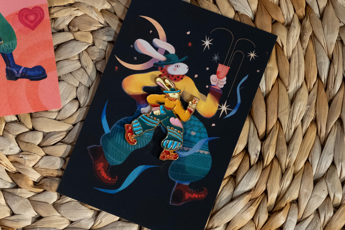 Drinker Rabbit  Pin