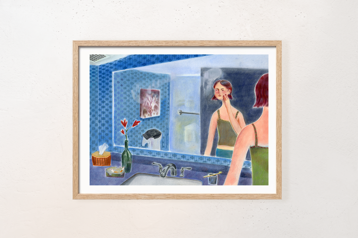 Women in Bathroom Art Print